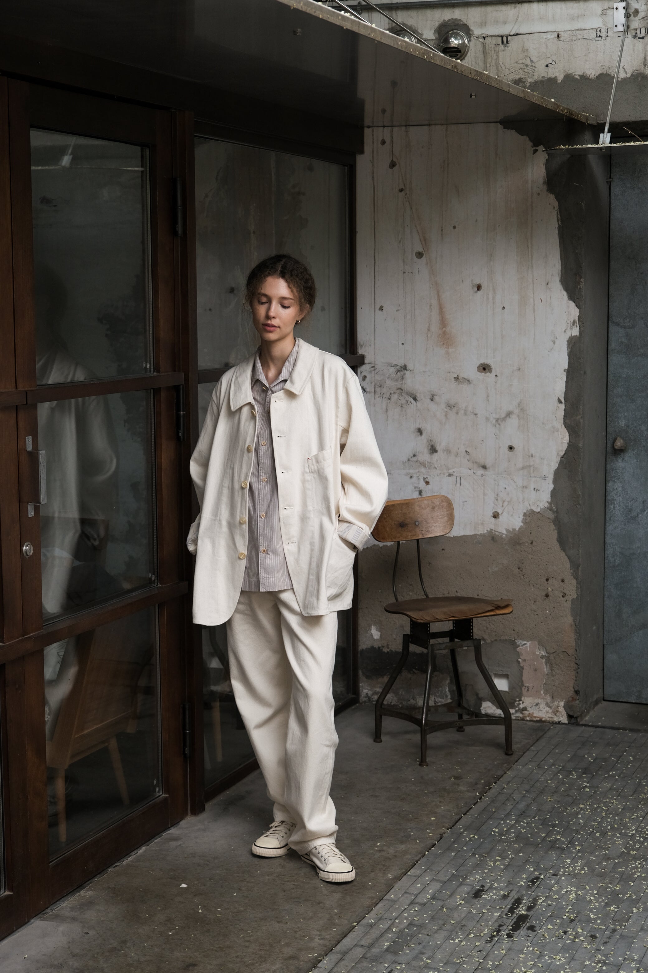 WHITE DENIM FR VACATION COAT